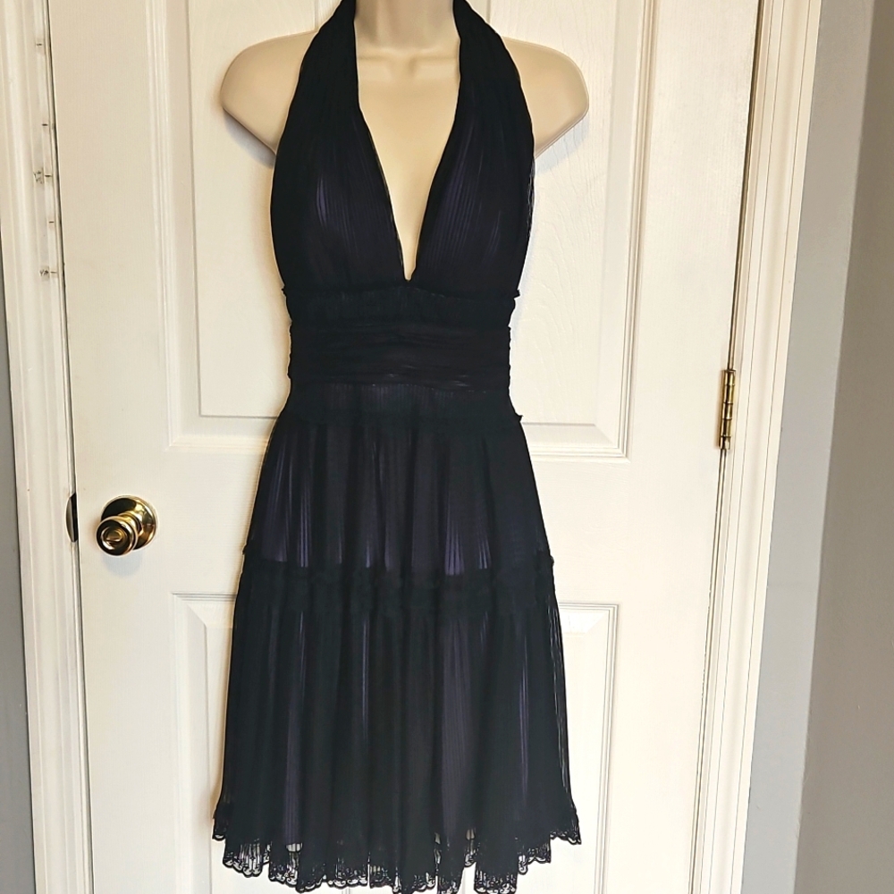 Tadashi Shoji Vintage Halter Lace Goth Dark Romance Dress